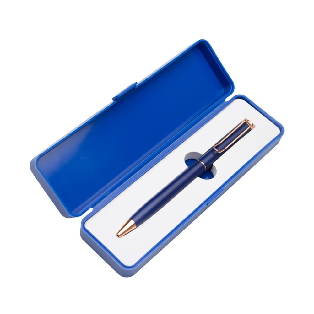 CANETA METAL C/ BOX DE PLÁSTICO